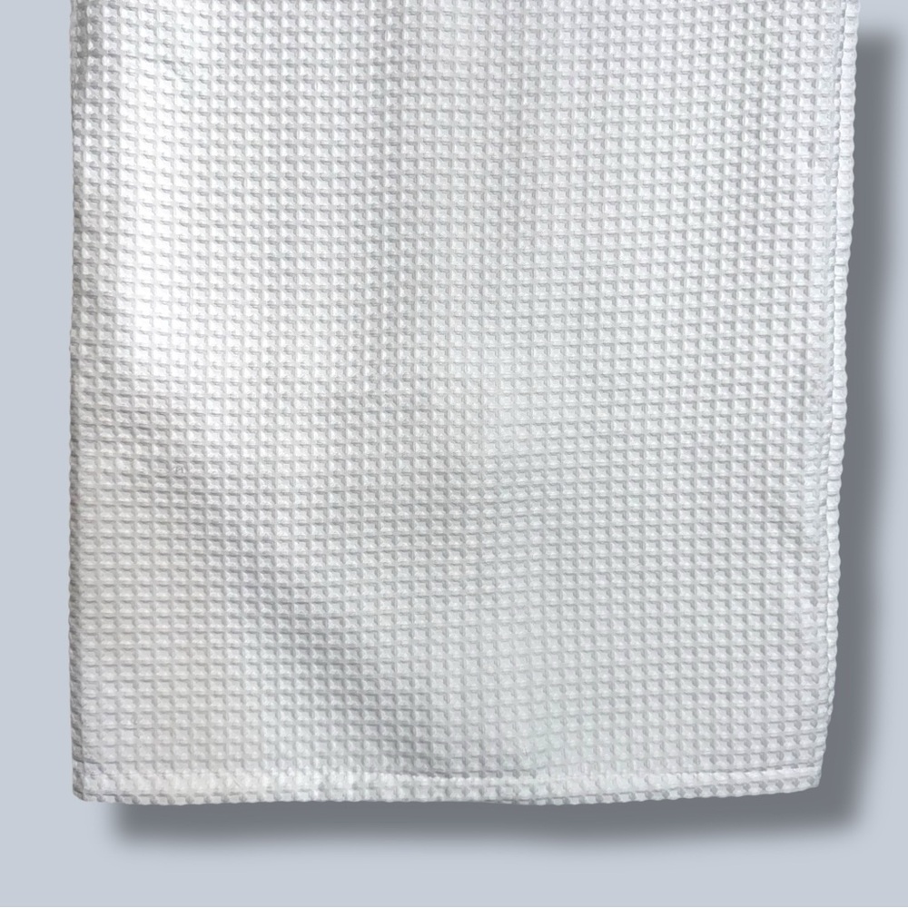 Waffle Weave Elegant White Shower Curtain - Picture 5 of 10